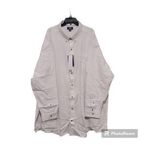 Cutter & Buck 4XB mens shirt button down white cotton new w tags outdoors